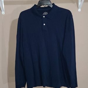 ST John's Bay Long Sleeve Polo Shirt, Size Medium